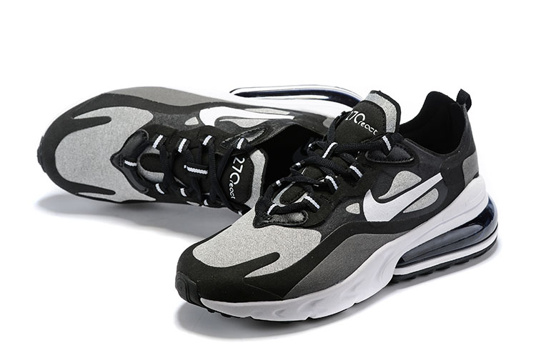 2019 Men Nike Air Max 270 React Black Grey Running Shoes